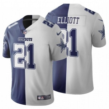 Men's Dallas Cowboys #21 Ezekiel Elliott Navy White Split Vapor Untouchable Limited Stitched Jersey Men's Dallas Cowboys #21 Ezekiel Elliott Navy White Split Vapor Untouchable Limited Stitched Jersey