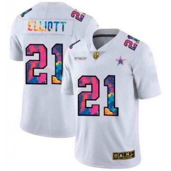 Men's Dallas Cowboys #21 Ezekiel Elliott White Crucial Catch Limited Stitched Jersey Men's Dallas Cowboys #21 Ezekiel Elliott White Crucial Catch Limited Stitched Jersey