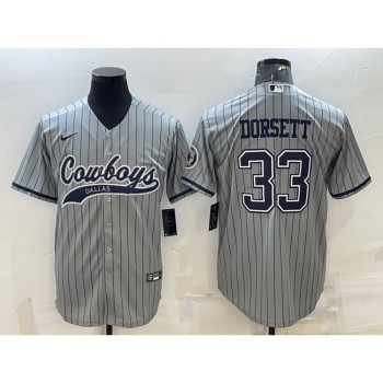 Men's Dallas Cowboys #33 Tony Dorsett Grey With Patch Cool Base Stitched Baseball Jersey Men's Dallas Cowboys #33 Tony Dorsett Grey With Patch Cool Base Stitched Baseball Jersey