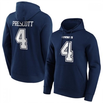Men's Dallas Cowboys #4 Dak Prescott Navy Hoodie Men's Dallas Cowboys #4 Dak Prescott Navy Hoodie