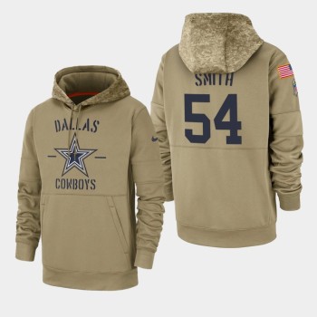 Men's Dallas Cowboys #54 Jaylon Smith Tan 2019 Salute to Service Sideline Therma Pullover Hoodie Men's Dallas Cowboys #54 Jaylon Smith Tan 2019 Salute to Service Sideline Therma Pullover Hoodie