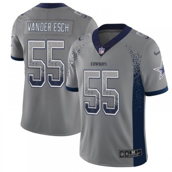 Men's Dallas Cowboys #55 Leighton Vander Esch Gray 2018 Drift Fashion Color Rush Limited Stitched NFL Jersey