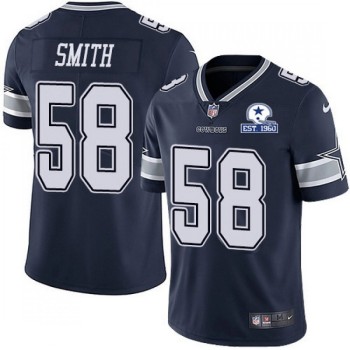 Men's Dallas Cowboys #58 Aldon Smith Navy With Established In 1960 Patch Limited Stitched Jersey Men's Dallas Cowboys #58 Aldon Smith Navy With Established In 1960 Patch Limited Stitched Jersey