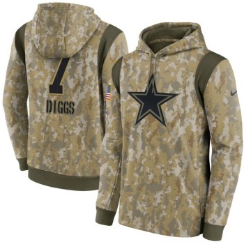 Men's Dallas Cowboys #7 Trevon Diggs Camo 2021 Salute To Service Therma Performance Pullover Hoodie Men's Dallas Cowboys #7 Trevon Diggs Camo 2021 Salute To Service Therma Performance Pullover Hoodie