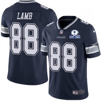 Men's Dallas Cowboys #88 CeeDee Lamb Navy With Established In 1960 Patch Limited Stitched Jersey Men's Dallas Cowboys #88 CeeDee Lamb Navy With Established In 1960 Patch Limited Stitched Jersey