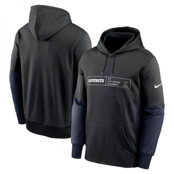 Men's Dallas Cowboys Black Color Block Fleece Performance Pullover Hoodie Men's Dallas Cowboys Black Color Block Fleece Performance Pullover Hoodie