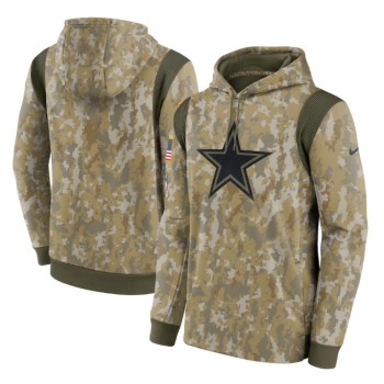 Men's Dallas Cowboys Camo 2021 Salute To Service Therma Performance Pullover Hoodie Men's Dallas Cowboys Camo 2021 Salute To Service Therma Performance Pullover Hoodie