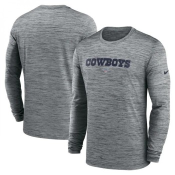 Men's Dallas Cowboys Heather Gray Sideline Team Velocity Performance Long Sleeve T-Shirt Men's Dallas Cowboys Heather Gray Sideline Team Velocity Performance Long Sleeve T-Shirt