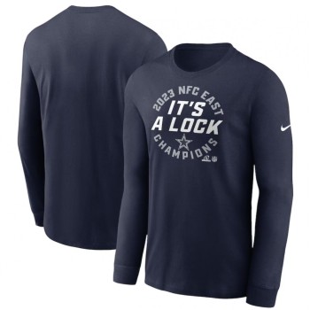 Men's Dallas Cowboys Navy 2023 NFC East Division Champions Locker Room Trophy Collection Long Sleeve T-Shirt Men's Dallas Cowboys Navy 2023 NFC East Division Champions Locker Room Trophy Collection Long Sleeve T-Shirt