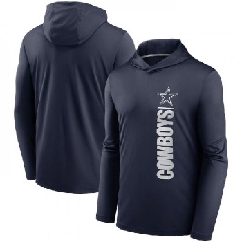 Men's Dallas Cowboys Navy Fan Gear Team Stack Hoodie Performance Long Sleeve T-Shirt Men's Dallas Cowboys Navy Fan Gear Team Stack Hoodie Performance Long Sleeve T-Shirt
