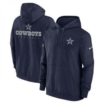 Men's Dallas Cowboys Navy Sideline Club Fleece Pullover Hoodie Men's Dallas Cowboys Navy Sideline Club Fleece Pullover Hoodie