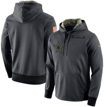 Men's Dallas Cowboys Anthracite Salute to Service Player Performance Hoodie Men's Dallas Cowboys Anthracite Salute to Service Player Performance Hoodie