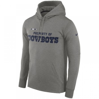 Men's Dallas Cowboys Heather Gray Sideline Property Of Performance Pullover Hoodie Men's Dallas Cowboys Heather Gray Sideline Property Of Performance Pullover Hoodie