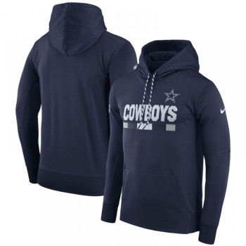 Men's Dallas Cowboys Navy Sideline Team Name Performance Pullover Hoodie Men's Dallas Cowboys Navy Sideline Team Name Performance Pullover Hoodie