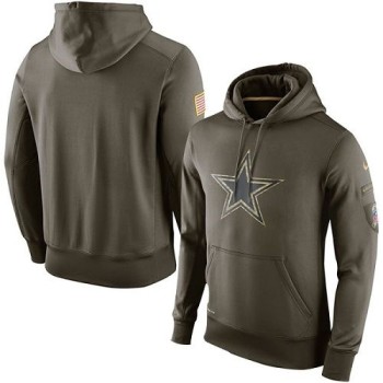 Men's Dallas Cowboys Olive Salute To Service KO Performance Hoodie Men's Dallas Cowboys Olive Salute To Service KO Performance Hoodie