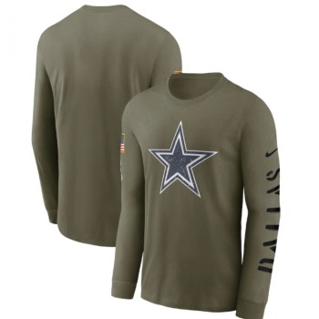 Men's Dallas Cowboys Olive 2022 Salute to Service Long Sleeve T-Shirt Men's Dallas Cowboys Olive 2022 Salute to Service Long Sleeve T-Shirt
