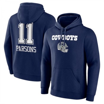 Men's Dallas Cowboys #11 Micah Parsons Navy Team Wordmark Player Name & Number Pullover Hoodie Men's Dallas Cowboys #11 Micah Parsons Navy Team Wordmark Player Name & Number Pullover Hoodie