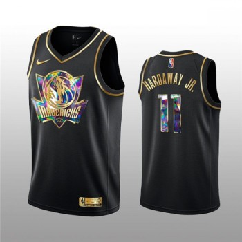 Men's Dallas Mavericks #11 Tim Hardaway Jr. 2021/22 Black Golden Edition 75th Anniversary Diamond Logo Stitched Basketball Jersey Men's Dallas Mavericks #11 Tim Hardaway Jr. 2021/22 Black Golden Edition 75th Anniversary Diamond Logo Stitched Basketball Jersey