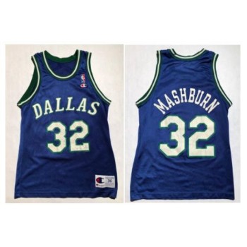 Men's Dallas Mavericks #32 Jamal Mashburn Champion Basketball Stitched Jersey Men's Dallas Mavericks #32 Jamal Mashburn Champion Basketball Stitched Jersey