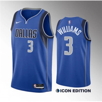 Men's Dallas Mavericks #3 Grant Williams Blue Icon Edition Stitched Basketball Jersey Men's Dallas Mavericks #3 Grant Williams Blue Icon Edition Stitched Basketball Jersey