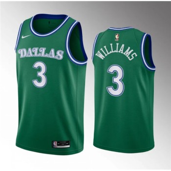 Men's Dallas Mavericks #3 Grant Williams Green Classic Edition Stitched Basketball Jersey Men's Dallas Mavericks #3 Grant Williams Green Classic Edition Stitched Basketball Jersey
