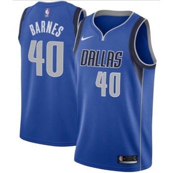 Men's Dallas Mavericks #40 Harrison Barnes Royal Icon Edition Swingman Stitched Jersey