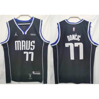 Men's Dallas Mavericks #77 Luka Doncic Black Stitched Jersey Men's Dallas Mavericks #77 Luka Doncic Black Stitched Jersey