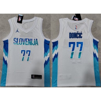 Men's Dallas Mavericks #77 Luka Doncic White Stitched Jersey Men's Dallas Mavericks #77 Luka Doncic White Stitched Jersey