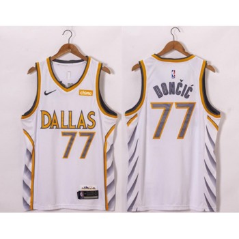 Men's Dallas Mavericks #77 Luka Doncic White Stitched NBA Jersey Men's Dallas Mavericks #77 Luka Doncic White Stitched NBA Jersey