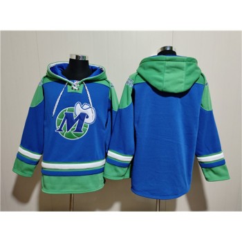Men's Dallas Mavericks Blank Royal Ageless Must-Have Lace-Up Pullover Hoodie Men's Dallas Mavericks Blank Royal Ageless Must-Have Lace-Up Pullover Hoodie
