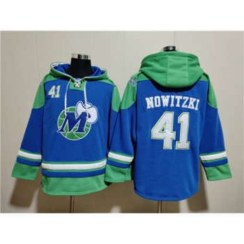 Men's Dallas Mavericks #41 Dirk Nowitzki Royal Ageless Must-Have Lace-Up Pullover Hoodie Men's Dallas Mavericks #41 Dirk Nowitzki Royal Ageless Must-Have Lace-Up Pullover Hoodie