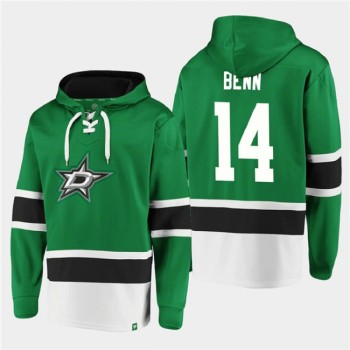 Men's Dallas Stars #14 Jamie Benn Green Ageless Must-Have Lace-Up Pullover Hoodie Men's Dallas Stars #14 Jamie Benn Green Ageless Must-Have Lace-Up Pullover Hoodie