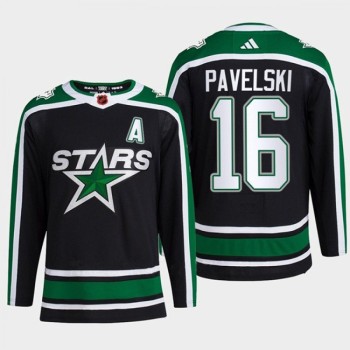 Men's Dallas Stars #16 Joe Pavelski Black 2022-23 Reverse Retro Stitched Jersey Men's Dallas Stars #16 Joe Pavelski Black 2022-23 Reverse Retro Stitched Jersey