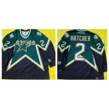 Men's Dallas Stars #2 Derian Hatcher Green Captain Stitched Jersey Men's Dallas Stars #2 Derian Hatcher Green Captain Stitched Jersey