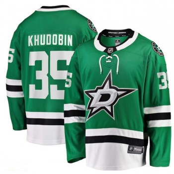 Men's Dallas Stars #35 Anton Khudobin Green Stitched Jersey Men's Dallas Stars #35 Anton Khudobin Green Stitched Jersey