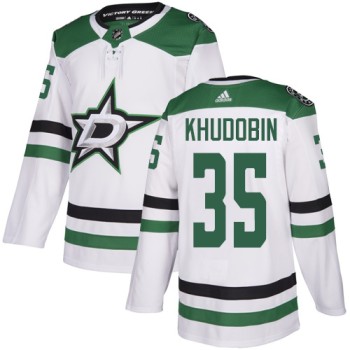 Men's Dallas Stars #35 Anton Khudobin White Stitched NHL Jersey Men's Dallas Stars #35 Anton Khudobin White Stitched NHL Jersey
