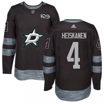 Men's Dallas Stars #4 Miro Heiskanen Black 1917-2017 100th Anniversary Stitched Jersey Men's Dallas Stars #4 Miro Heiskanen Black 1917-2017 100th Anniversary Stitched Jersey