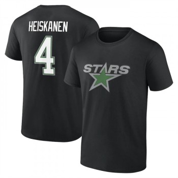 Men's Dallas Stars #4 Miro Heiskanen Black T-Shirt Men's Dallas Stars #4 Miro Heiskanen Black T-Shirt