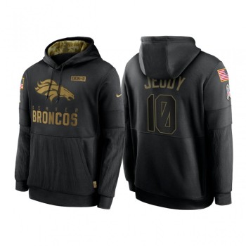 Men's Denver Broncos #10 Jerry Jeudy 2020 Black Salute to Service Sideline Performance Pullover Hoodie Men's Denver Broncos #10 Jerry Jeudy 2020 Black Salute to Service Sideline Performance Pullover Hoodie