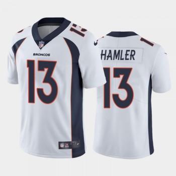 Men's Denver Broncos #13 KJ Hamler White Vapor Untouchable Limited Stitched Jersey Men's Denver Broncos #13 KJ Hamler White Vapor Untouchable Limited Stitched Jersey