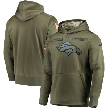 Men's Denver Broncos 2018 Olive Salute to Service Sideline Therma Performance Pullover Stitched NFL Hoodie Men's Denver Broncos 2018 Olive Salute to Service Sideline Therma Performance Pullover Stitched NFL Hoodie
