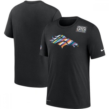 Men's Denver Broncos 2020 Black Sideline Crucial Catch Performance T-Shirt Men's Denver Broncos 2020 Black Sideline Crucial Catch Performance T-Shirt