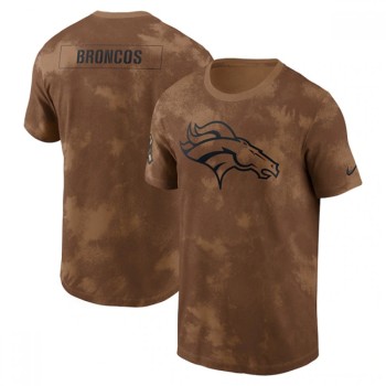 Men's Denver Broncos 2023 Brown Salute To Service Sideline T-Shirt Men's Denver Broncos 2023 Brown Salute To Service Sideline T-Shirt
