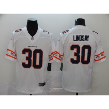 Men's Denver Broncos #30 Phillip Lindsay 2019 White Team Logo Limited Stitched NFL Jersey Men's Denver Broncos #30 Phillip Lindsay 2019 White Team Logo Limited Stitched NFL Jersey
