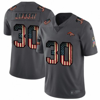 Men's Denver Broncos #30 Phillip Lindsay Grey 2019 Salute To Service USA Flag Fashion Limited Stitched NFL Jersey Men's Denver Broncos #30 Phillip Lindsay Grey 2019 Salute To Service USA Flag Fashion Limited Stitched NFL Jersey