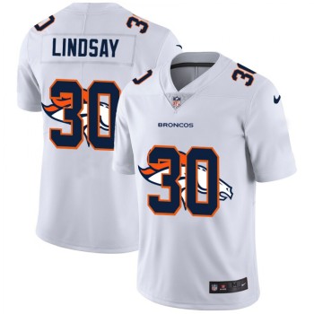 Men's Denver Broncos #30 Phillip Lindsay White Shadow Logo Limited Stitched Jersey Men's Denver Broncos #30 Phillip Lindsay White Shadow Logo Limited Stitched Jersey