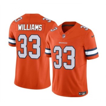 Men's Denver Broncos #33 Javonte Williams Orange 2023 F.U.S.E. Vapor Untouchable Stitched Jersey Men's Denver Broncos #33 Javonte Williams Orange 2023 F.U.S.E. Vapor Untouchable Stitched Jersey