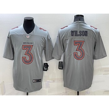 Men's Denver Broncos #3 Russell Wilson Grey With Patch Atmosphere Fashion Stitched Jersey Men's Denver Broncos #3 Russell Wilson Grey With Patch Atmosphere Fashion Stitched Jersey