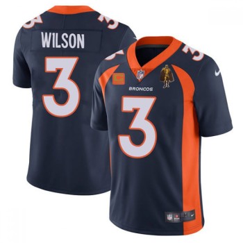 Men's Denver Broncos #3 Russell Wilson Navy With C Patch & Walter Payton Patch Vapor Untouchable Limited Stitched Jersey Men's Denver Broncos #3 Russell Wilson Navy With C Patch & Walter Payton Patch Vapor Untouchable Limited Stitched Jersey