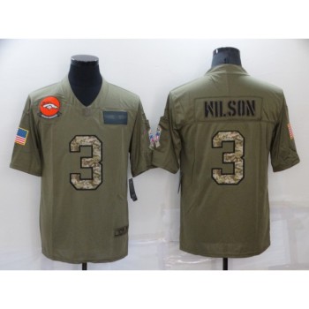 Men's Denver Broncos #3 Russell Wilson Olive/Camo Salute To Service Limited Stitched Jersey Men's Denver Broncos #3 Russell Wilson Olive/Camo Salute To Service Limited Stitched Jersey